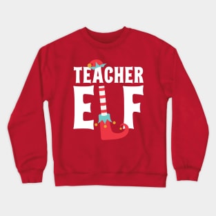 Teacher Elf Funny Christmas Crewneck Sweatshirt